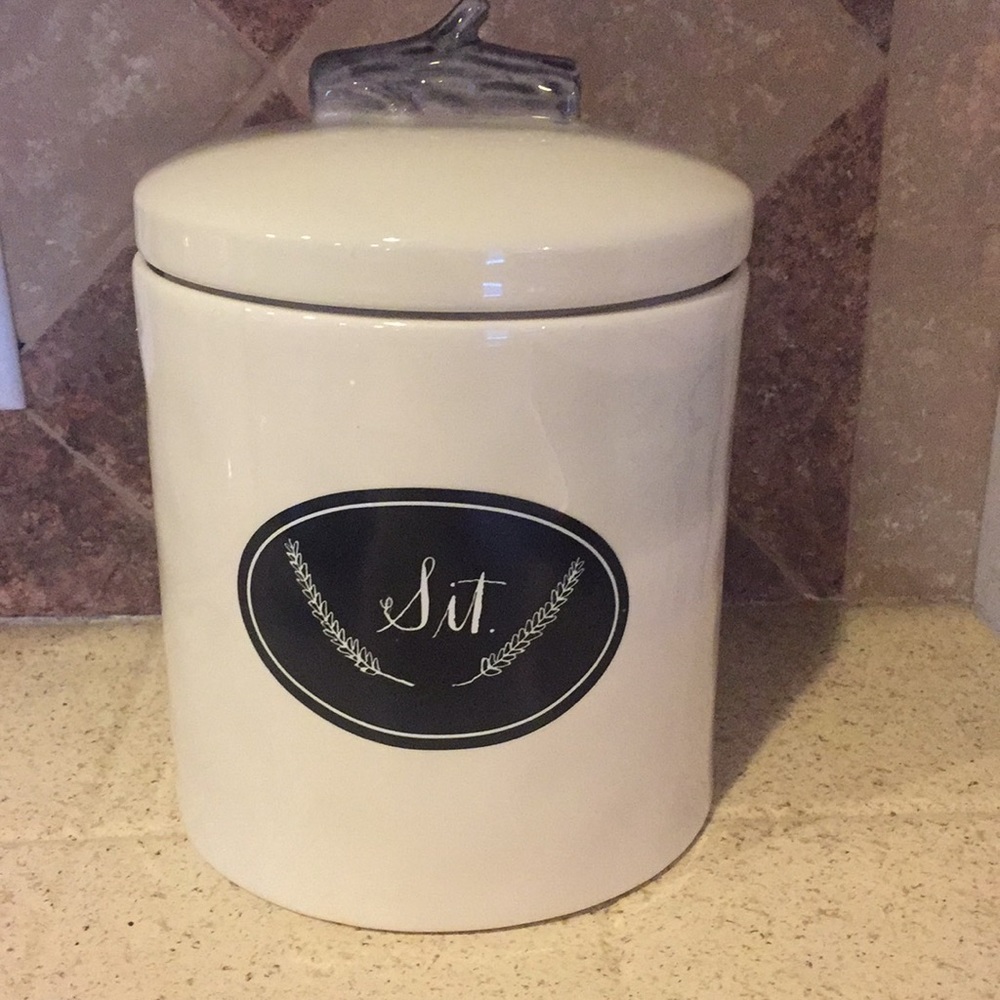 Rae Dunn Dog Treat Canister - Sit.